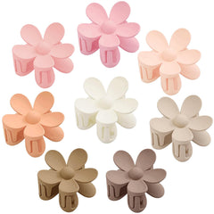 AOENJIE front view of eight flower clips showing colors and shape for versatile styling