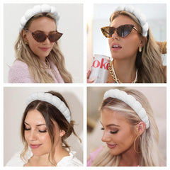 AOENJIE headband in use while washing face keeping hair dry