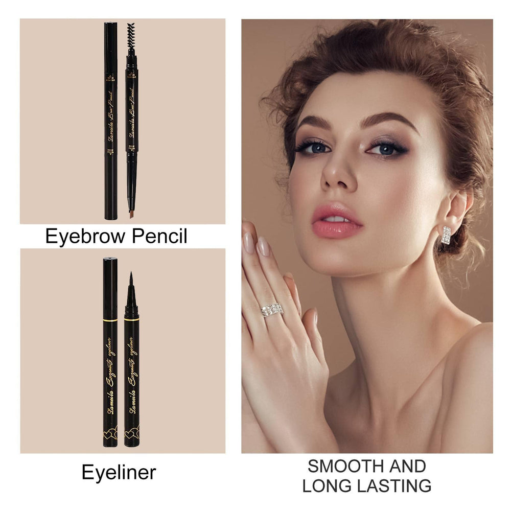 AOLIKOKO makeup applied on model eyes and lips, illustrates polished on-the-go look