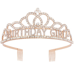 AOPRIE Diane front view gold tiara showing elegant shape and sparkle