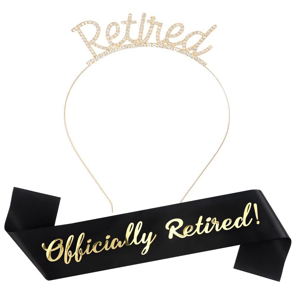 AOPRIE gold retired tiara headband front view adds celebratory sparkle