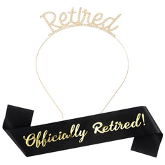 AOPRIE gold retired tiara headband front view adds celebratory sparkle