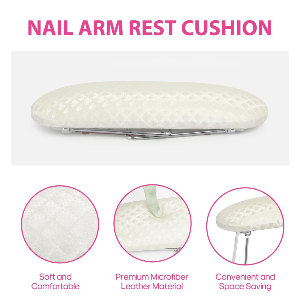 AORAEM folded into a stand holding a nail lamp, saving workspace and improving workflow