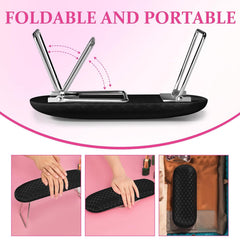 AORAEM pillow elevated over nail lamp showing space-saving setup