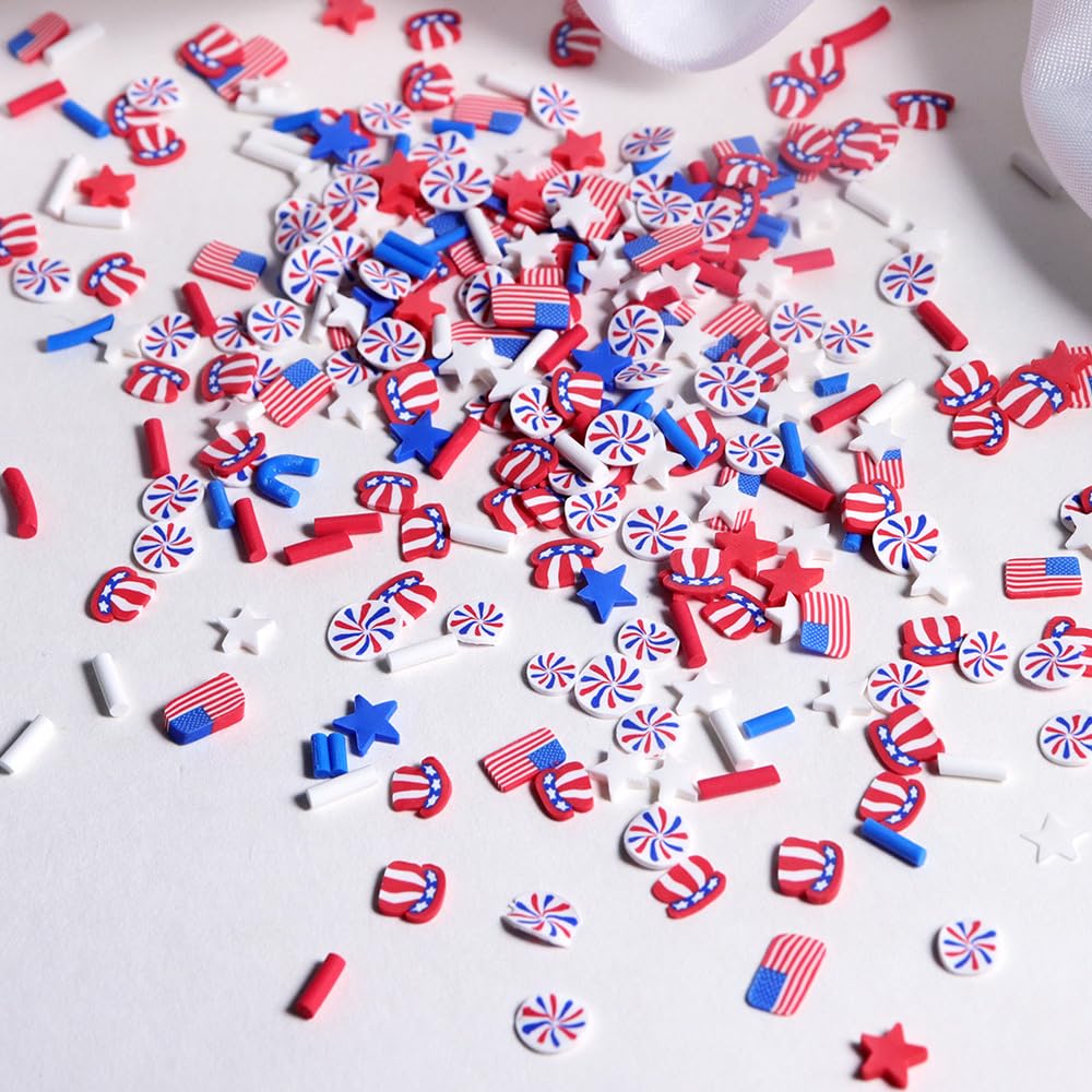 Aoustratum American flag nail charms detail highlighting crisp colors and shape