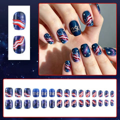 Aoustratum hand model wearing full medium square set demonstrating immediate festive look
