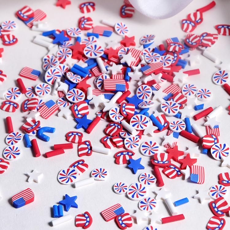Aoustratum lifestyle shot of patriotic manicure for holiday party styling