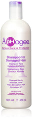 Aphogee front packaging of shampoo for damaged hair shows product and benefits