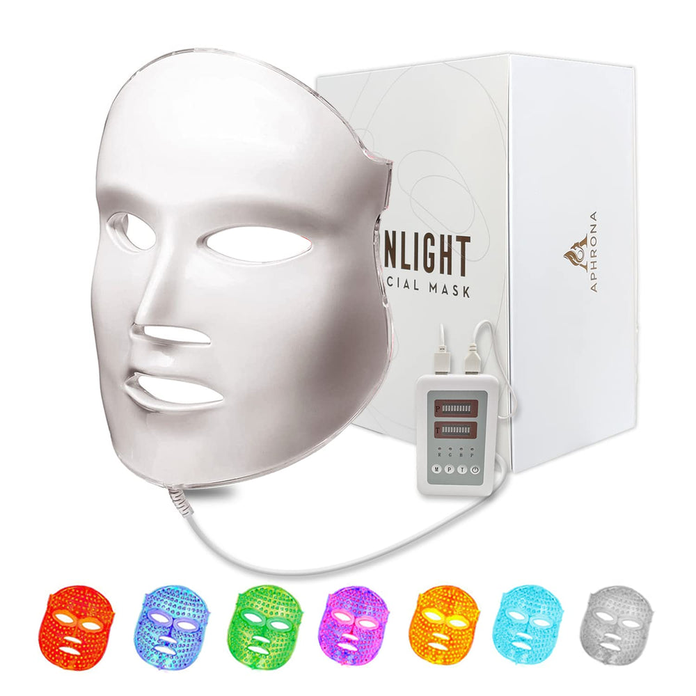 Aphrona MOONLIGHT PRO front angled view showing sleek mask and LED layout for at-home therapy