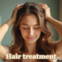 A+Health applied to hair ends illustrating moisture and reduced brittleness
