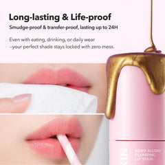 APRILSKIN lips before and after showing fuller looking lips and natural rose tint