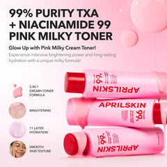 APRILSKIN creamy pink milky texture close-up for deep hydration