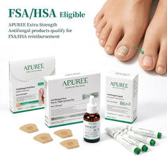 APUREE product next to coin for scale conveying bottle size and portability
