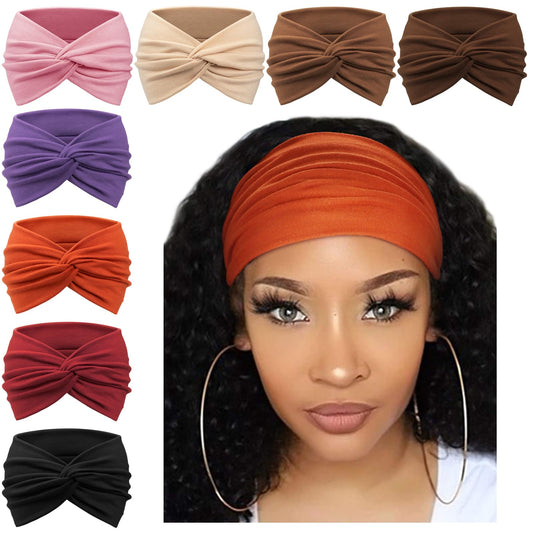 AQOKKA front view of eight-pack headbands showing color variety and compact packaging benefit