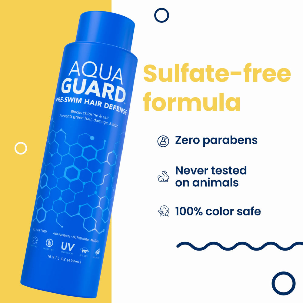 pool bag with AQUA GUARD bottle illustrating convenient transport