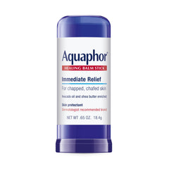 Aquaphor healing balm stick front packaging showing tube and branding benefit: portable protection