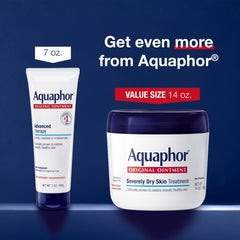 Aquaphor applied to heels showing intensive overnight repair benefit