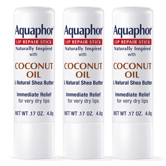 Aquaphor front packaging showing coconut and shea for soothing hydration