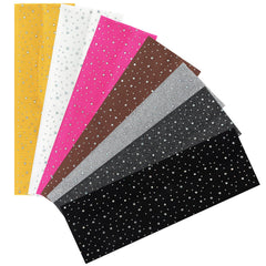 Araluky front view of seven headbands showing colors and neat arrangement, stylish convenience