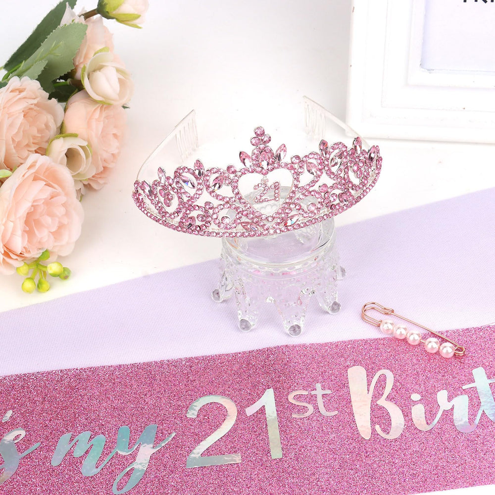 Araluky sash and crown in party setting illustrating easy styling and focal decor