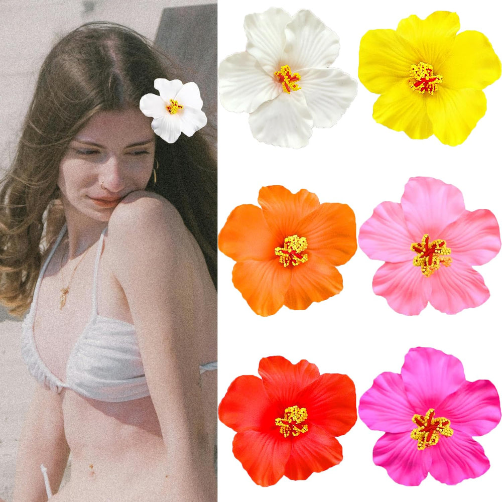 Arbogi front view of six colorful flower clips shows variety and instant styling