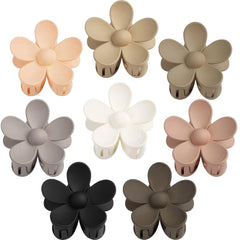 Arbogi front view of eight flower clips showing neutral colors and secure grip
