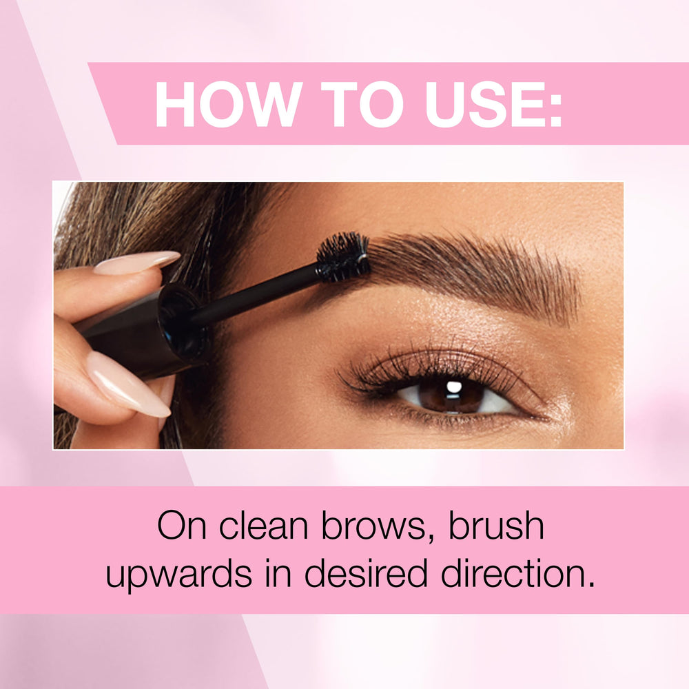 Ardell brow glue cap and label detail highlighting vegan cruelty-free formula benefit