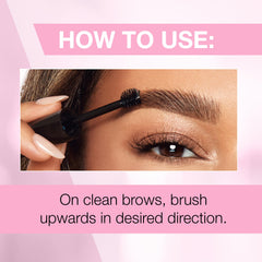 Ardell brow glue cap and label detail highlighting vegan cruelty-free formula benefit