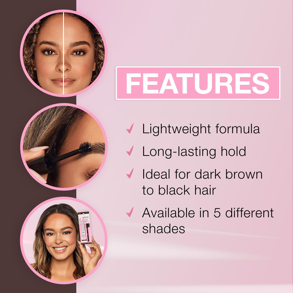 Ardell on model demonstrating laminated brow lift benefit