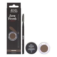Ardell brow pomade medium brown front packaging showing compact and shade benefit