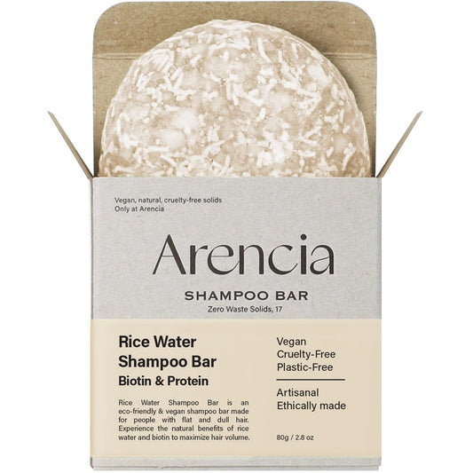 ARENCIA front packaging showing eco-friendly box and bar benefits