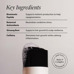 Arey wash shampoo bottle next to hand showing 8.45 fl oz scale