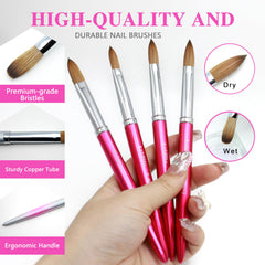 Aridito brush next to acrylic powder showing compatibility and workflow efficiency