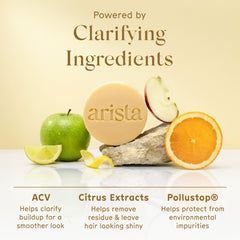Arista shampoo bar placed on bathroom shelf demonstrating plastic-free swap