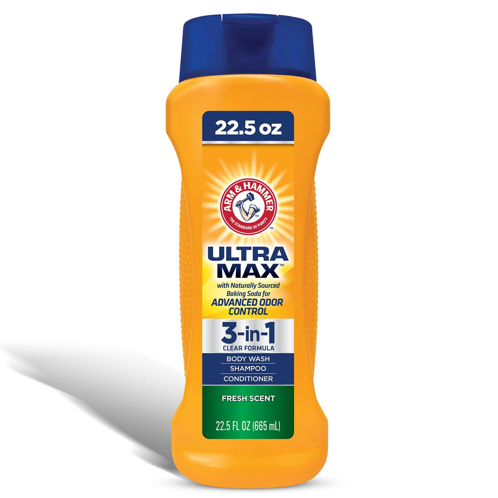 Arm & Hammer front packaging showing bottle and benefits