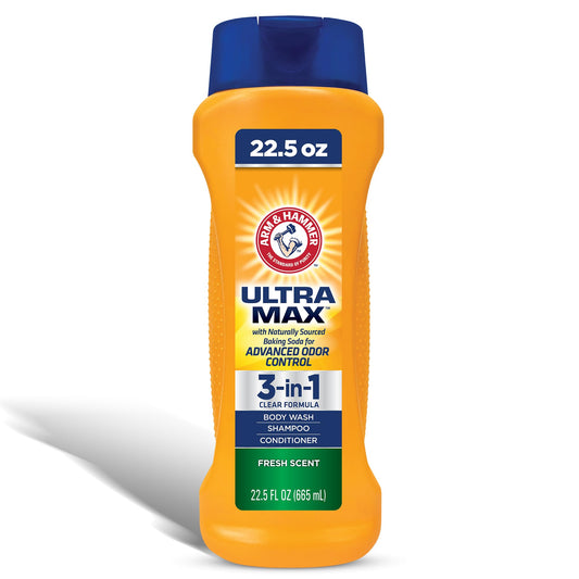 Arm & Hammer front packaging showing bottle and benefits