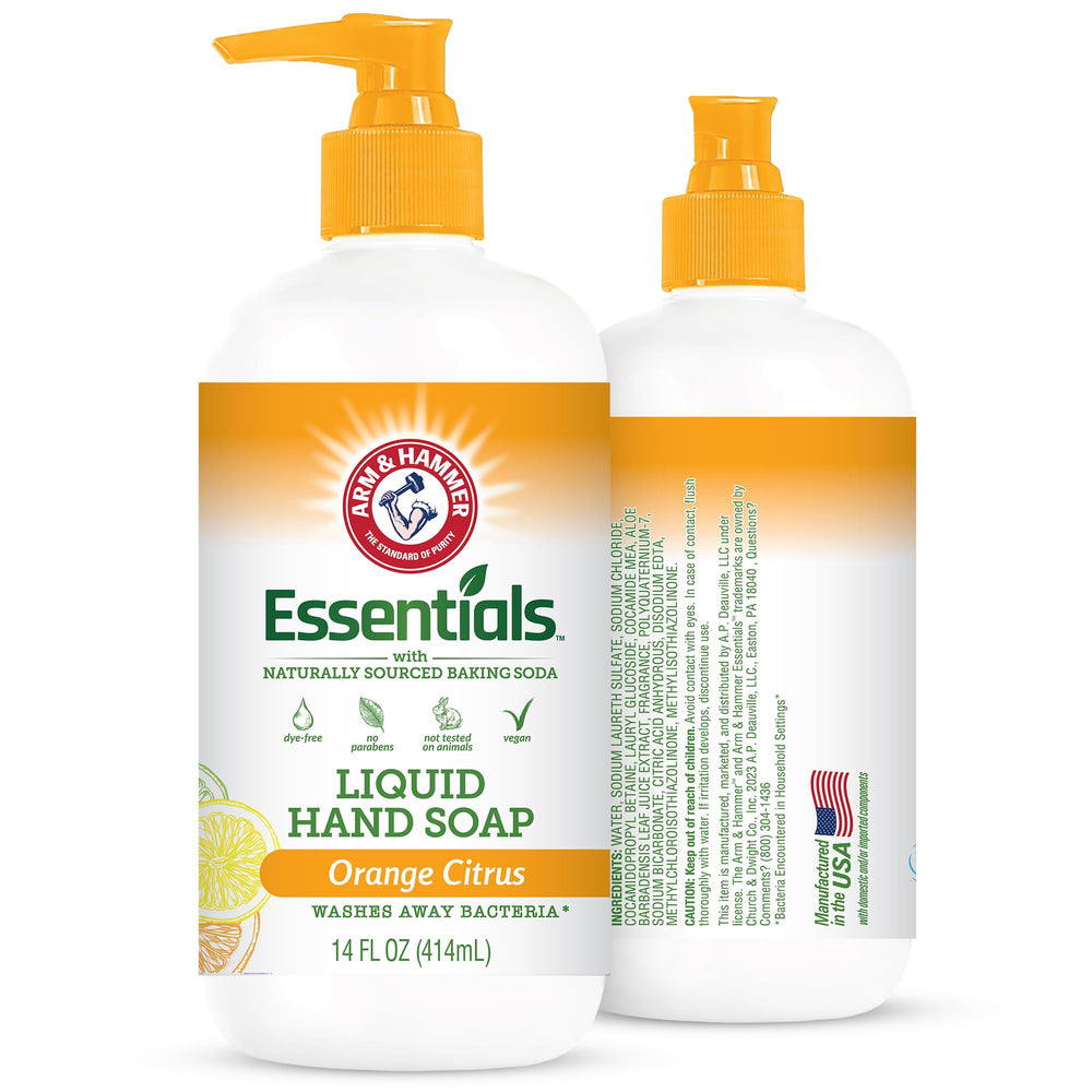 Arm & Hammer front bottle view showing orange citrus scent and clean design benefit