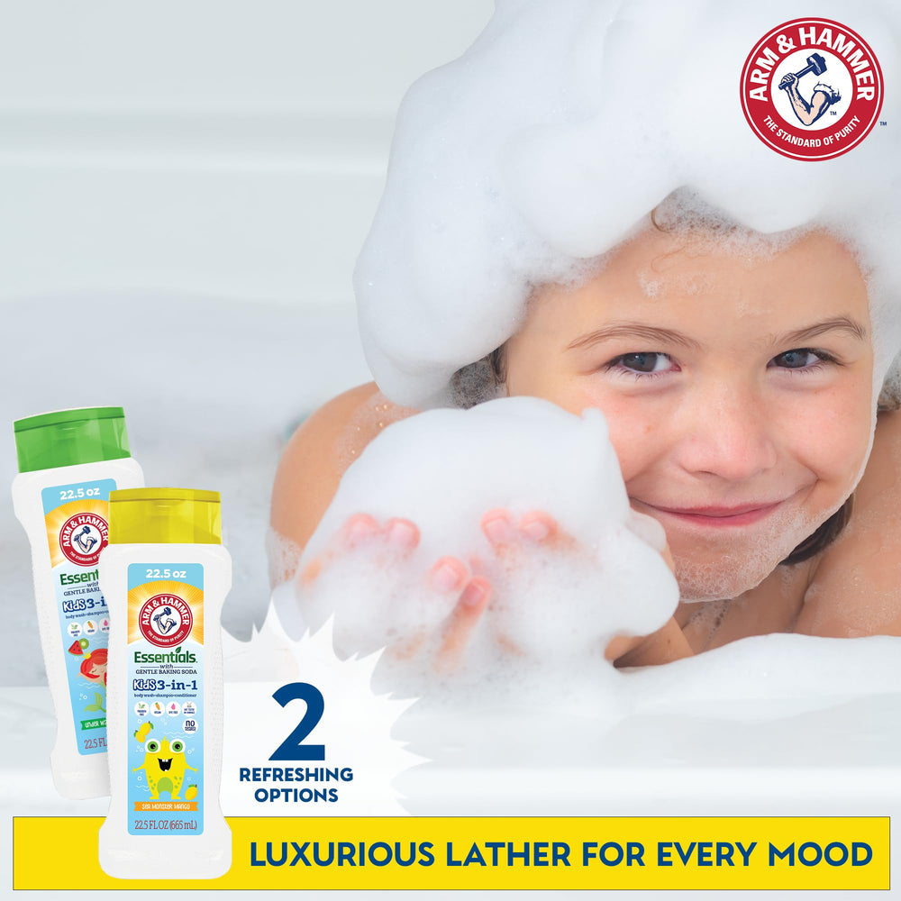 Arm & Hammer 22.5 oz bottle beside toy showing size and convenience