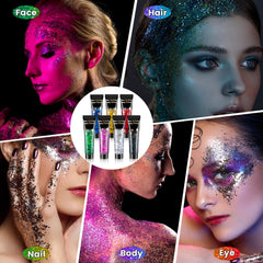 AROIC applied on cheekbone delivering bold festival sparkle and precise placement