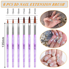 AROIC UV gel brushes arranged showing shapes and control for even coats