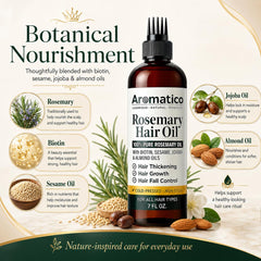 Aromatico oil texture on palm illustrating lightweight absorption benefit