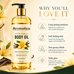 Aromatico oil texture pouring to show lightweight absorption