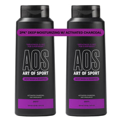 Art of Sport front bottle view showing sandalwood DEFY scent and sporty design benefits freshness