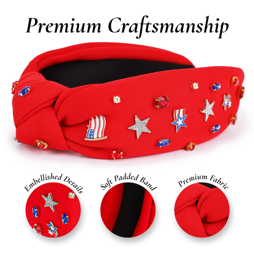 ArtCreativity crystal detail with red white blue sparkle, adds festive shine