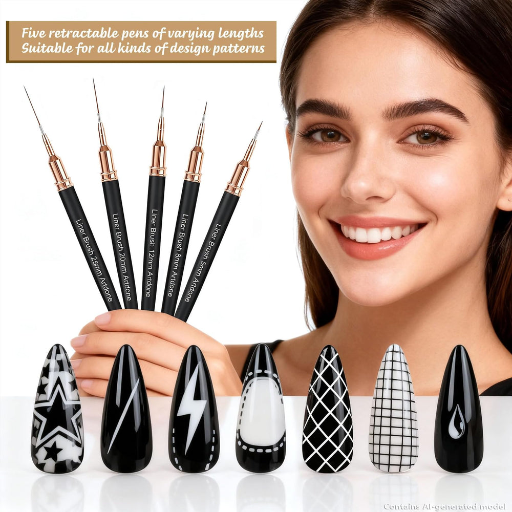 Artdone flat-lay of brushes and dotting pens showing organized kit ready for use