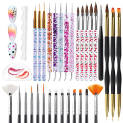 Artdone front packaging showing complete 32-piece nail art set and organization benefit