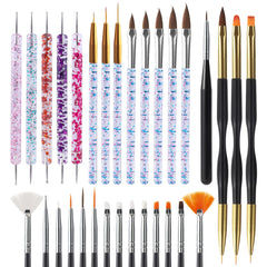 Artdone front packaging showing complete 31-piece nail art kit and contents