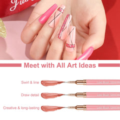 Artdone brushes next to a ruler showing sizes 5 to 25mm for accurate scale reference