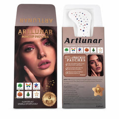 Artlunar nighttime parade makeup with star freckles catching fireworks light