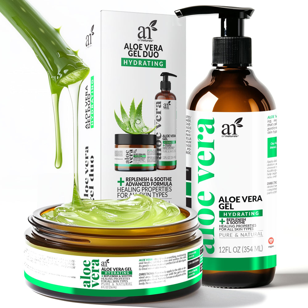 Artnaturals front packaging showing both pump bottle and jar for versatile hydration